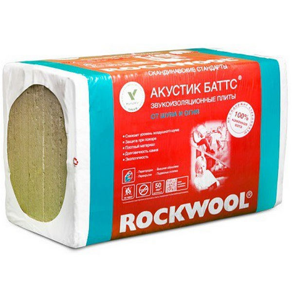 Базальтовая вата Rockwool Акустик Баттс 1000х600х50 мм 10 штук в упаковке