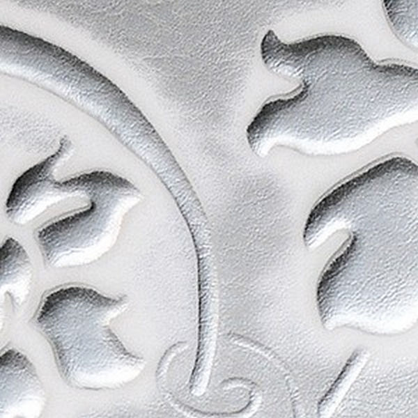 Панель стеновая Sibu Leather line Floral White/Silver mat с клеем
